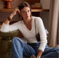 FRILL NECK KNIT - 8-10 - WHITE