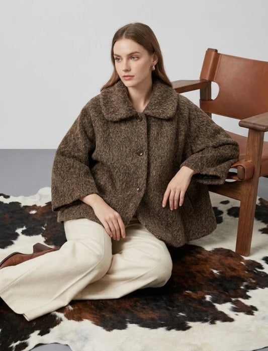 PETER PAN COLLAR COAT - 10-16 - CHOCOLATE