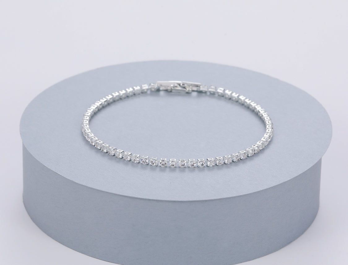 SILVER CRYSTAL TENNIS BRACELET