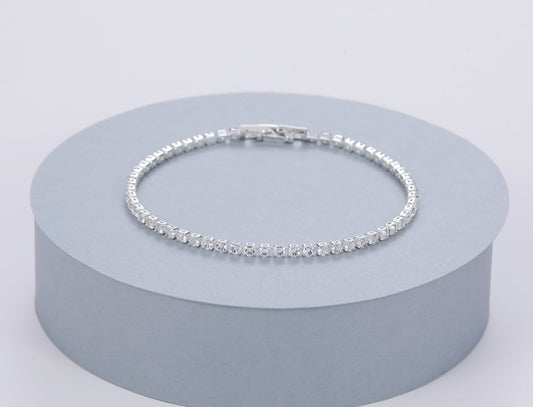 SILVER CRYSTAL TENNIS BRACELET