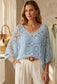 CROCHET TOP WITH VEST - 10-16 - BLUE