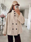 FUNNEL NECK DOUBLE-BREASTED COAT - 10-16 - CREAM