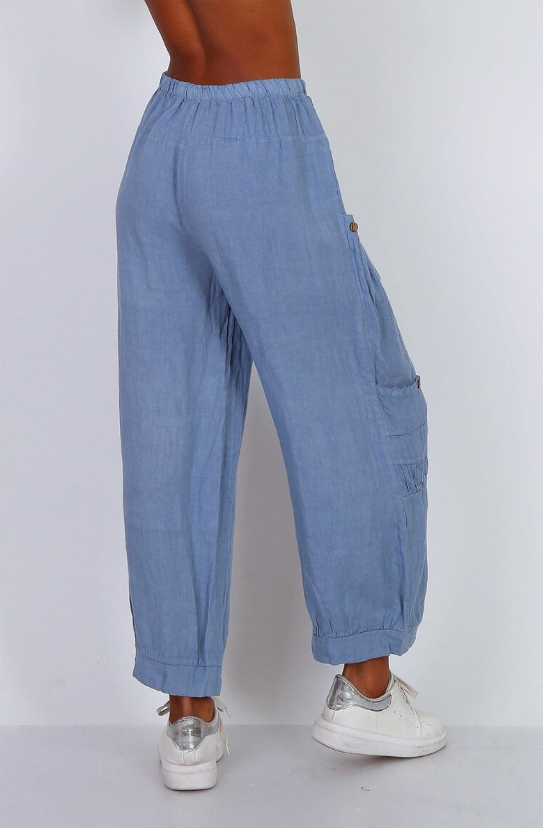 CARGO LINEN PANTS - 10-16 - BLUE