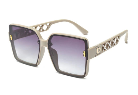 BEIGE D LOGO SUNGLASSES