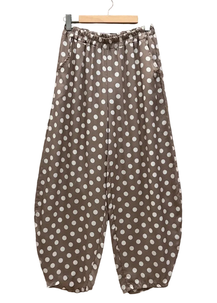 POLKA BARREL LEG PANTS - 10-16 - TAUPE