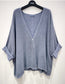COTTON/LINEN BLEND ONE BUTTON CARDI - 10-16 - NAVY