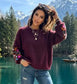EMBROIDERY SLEEVE KNIT - 10-16 - BURGUNDY