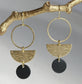 KAIKO - CIRCLE & HALF CIRCLE BRASS EARRINGS