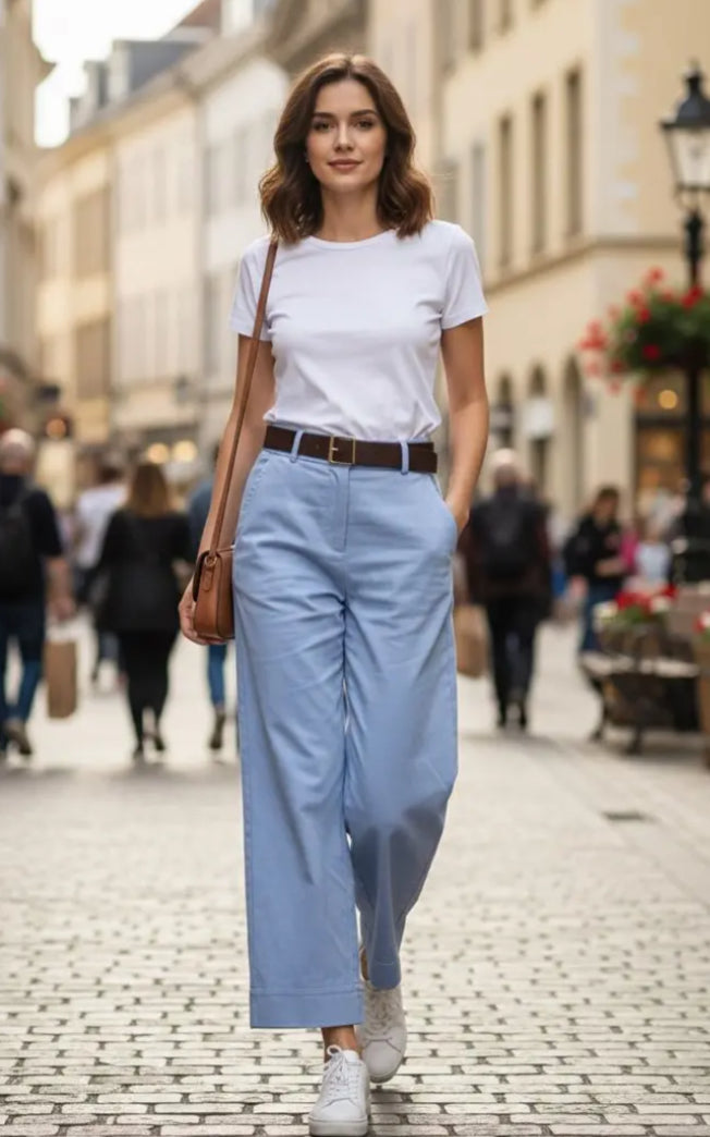 CUFFED PALAZZO - 10-16 - BLUE