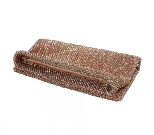 COPPER CRYSTAL FOLD OVER OCCASION CLUTCH