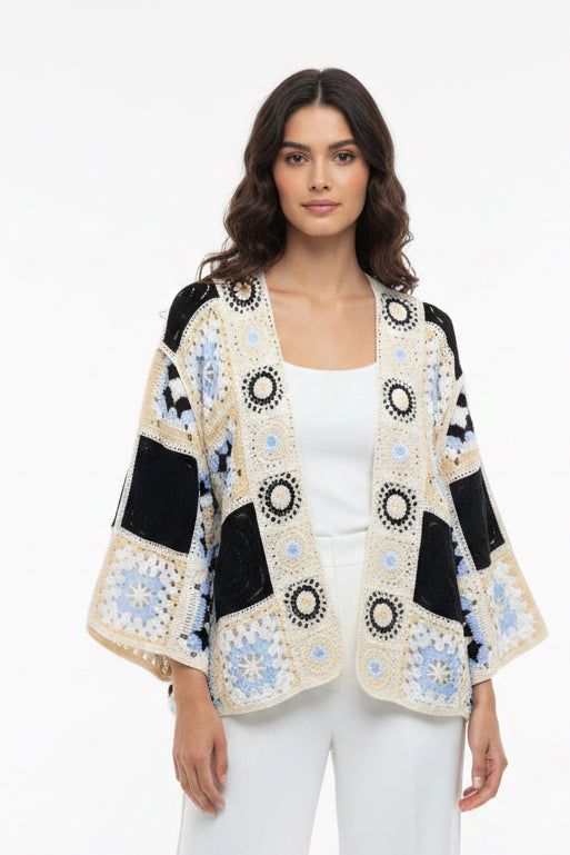COTTON CROCHET CARDI - 10-16