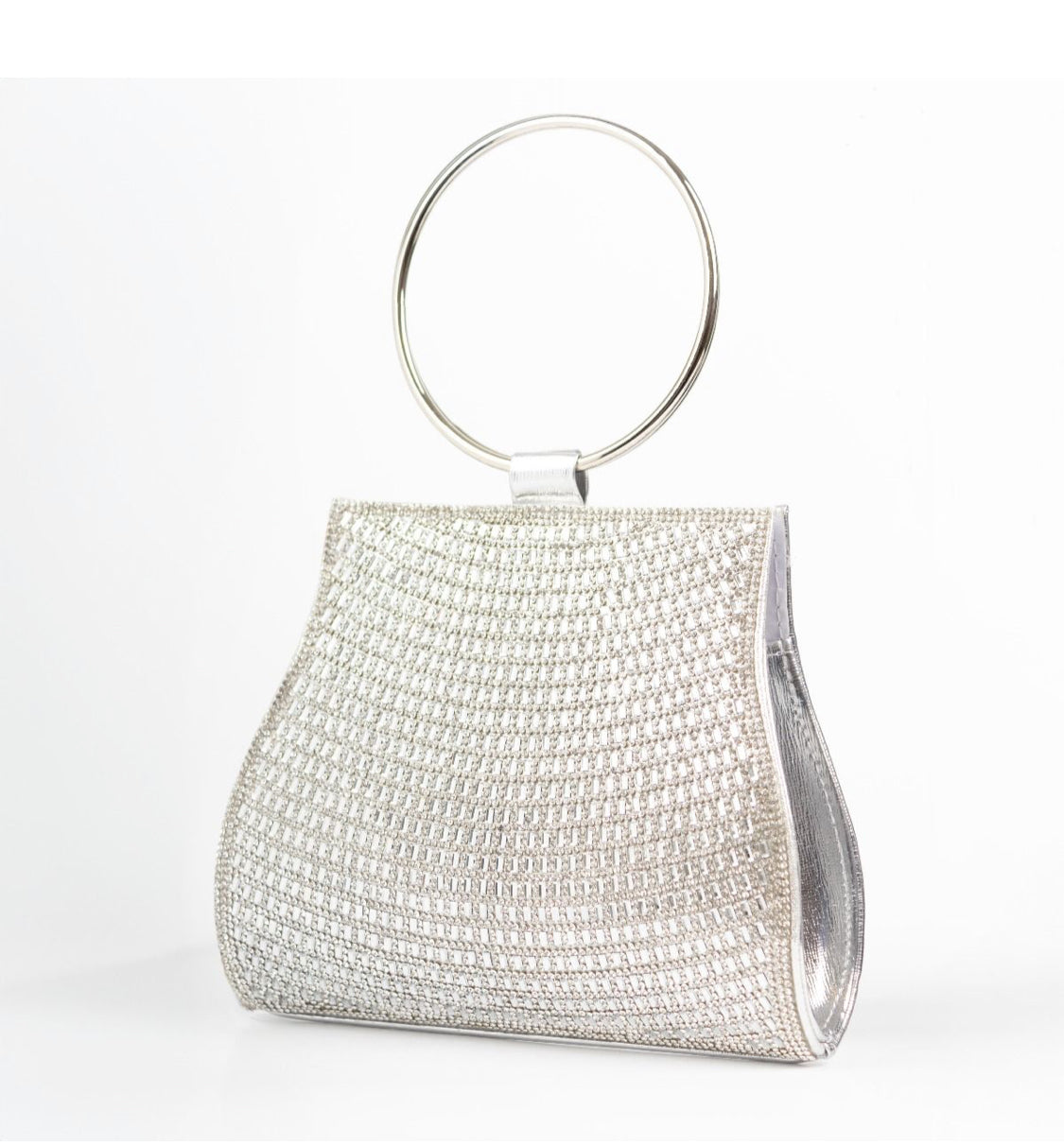 SILVER RING HANDLE OCCASION BAG