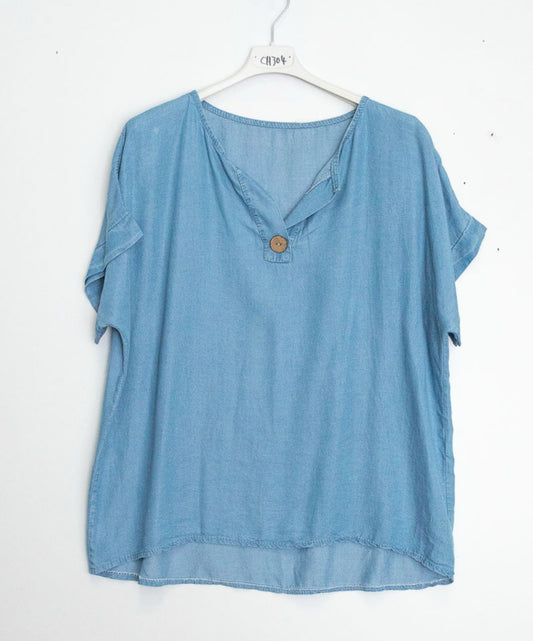 LYOCELL DENIM TOP - 10-16 - LIGHT WASH