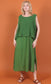 COTTON MESH LAYERED DRESS - 10-16 - OLIVE