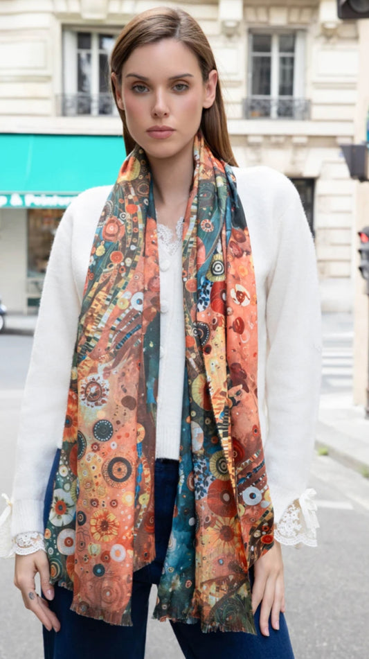 ABSTRACT CIRCLE PRINT SCARF