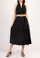 COTTON HALTERNECK BELTED DRESS - 8-12 - BLACK