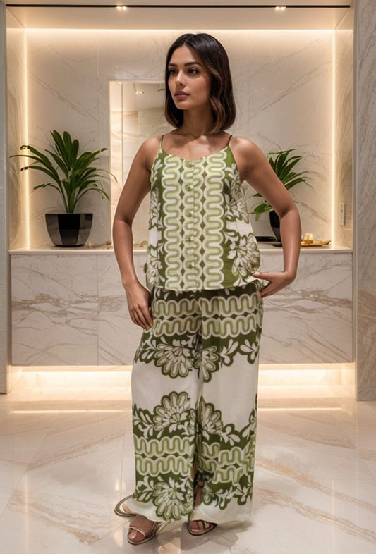 VEST & PALAZZO SET - S/M & L/XL - GREEN