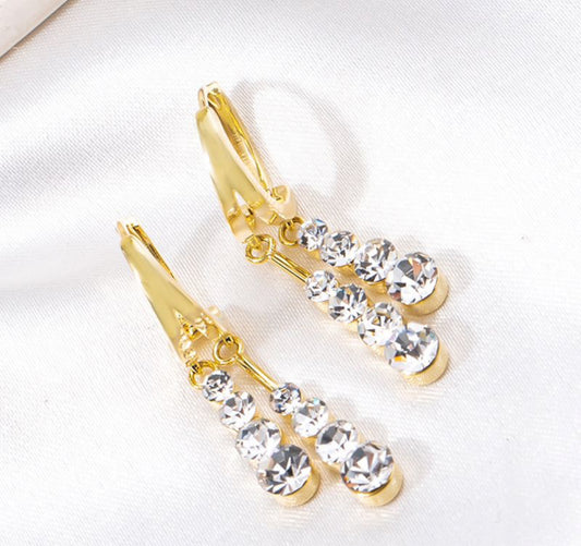 CRYSTAL MULTI STRAND DROP EARRINGS