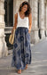 BANDANA PRINT WIDE LEG PANTS - 10-16 - NAVY