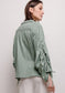 LINEN BLEND RUCHED SLEEVE JACKET - S-XL