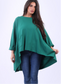 COTTON DIP HEM TUNIC TOP - 14-18 - BOTTLE GREEN