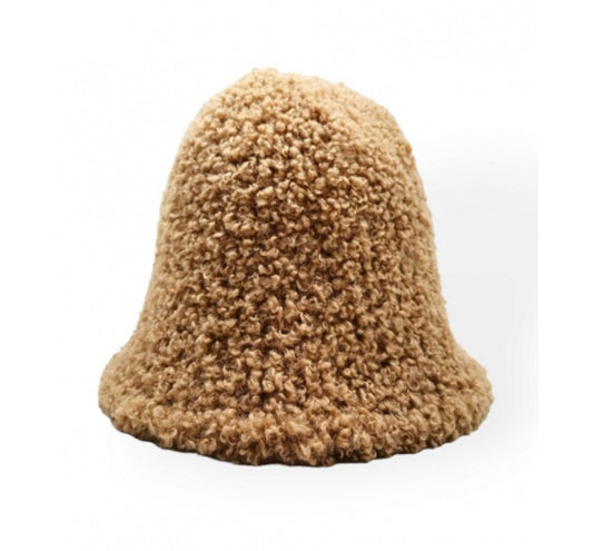 TEDDY FLEECE TULIP HAT - CAMEL