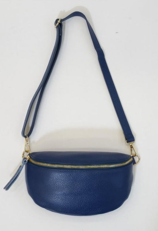 LEATHER SLING CROSSBODY - BLUE