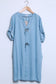 COTTON BUTTON DETAIL DENIM TUNIC DRESS - 10-16 - LIGHT WASH