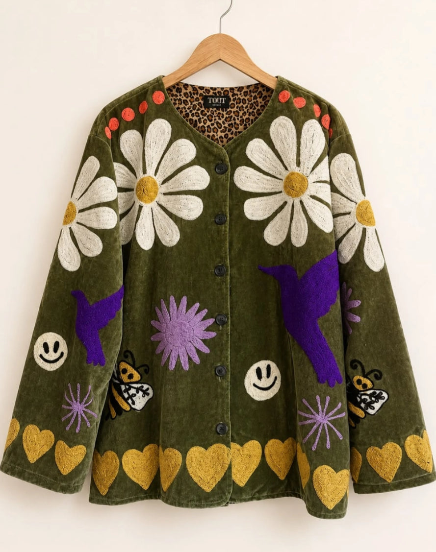 HANDMADE LINED VELVET JACKET - 12-16