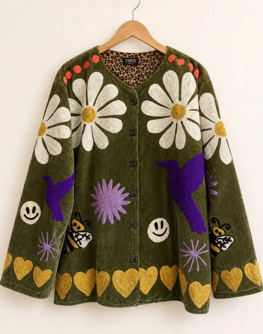 HANDMADE LINED VELVET JACKET - 12-16