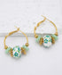 CERAMIC BEAD HOOP EARRINGS- GREEN