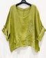 LACE DETAIL LINEN TOP - 10-16 - LIME