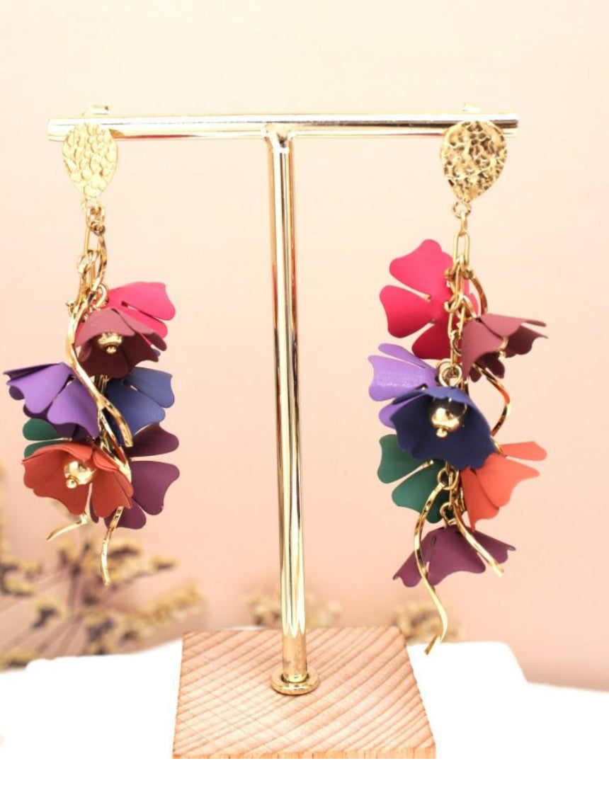 STATEMENT FLOWER EARRINGS - MULTI