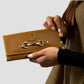 LEATHER SNAFFLE WALLET - TAN