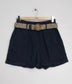 COTTON/LINEN BLEND SHORTS - 8-neat 14- NAVY