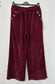VELOUR PALAZZO- 10-16 - BURGUNDY