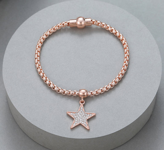 MAGNETIC CRYSTAL STAR BRACELET - ROSE GOLD