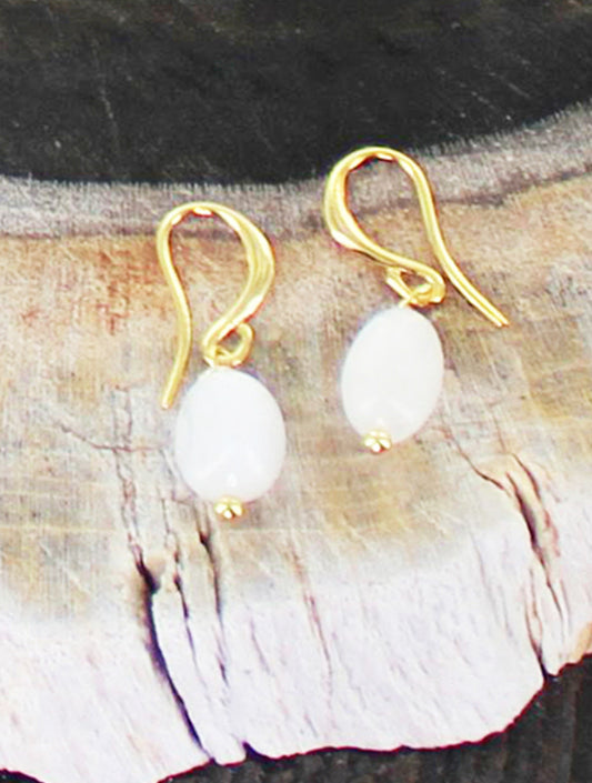 GOLD PLATED MOONSTONE DROP EARRINGS