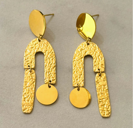 STAINLESS STEEL HAMMERED EARRINGS