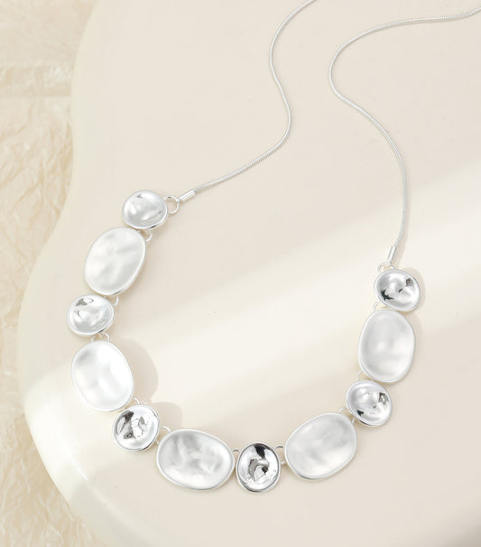 DISC NECKLACE- SILVER