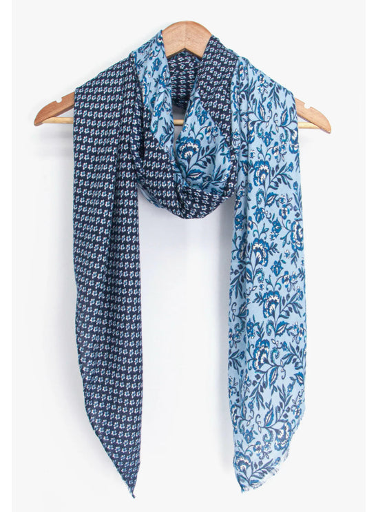PAISLEY PRINT SCARF - BLUE