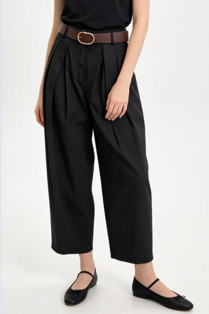 COTTON BALLOON PANTS - 10-16 - BLACK