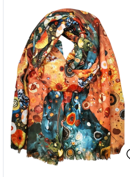 ABSTRACT CIRCLE PRINT SCARF