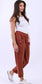 SLOUCH POCKET COTTON PANTS - RUST - 10-16