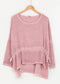 COTTON LINEN RUCHED TOP - 10-16 - PINK