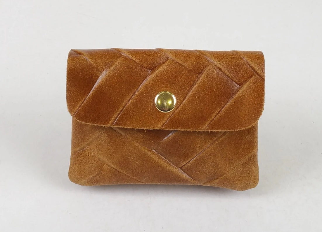 EMBOSSED LEATHER CARD WALLET