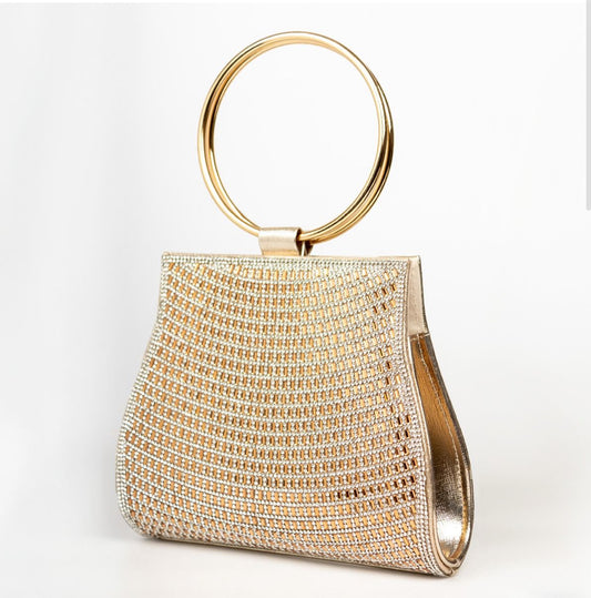 GOLD RING HANDLE OCCASION BAG