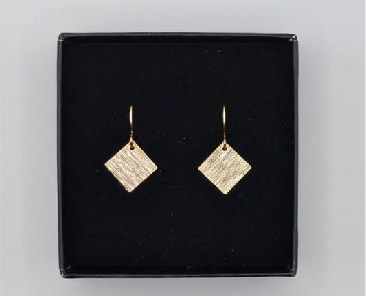AURALINA BRASS SQUARE EARRINGS
