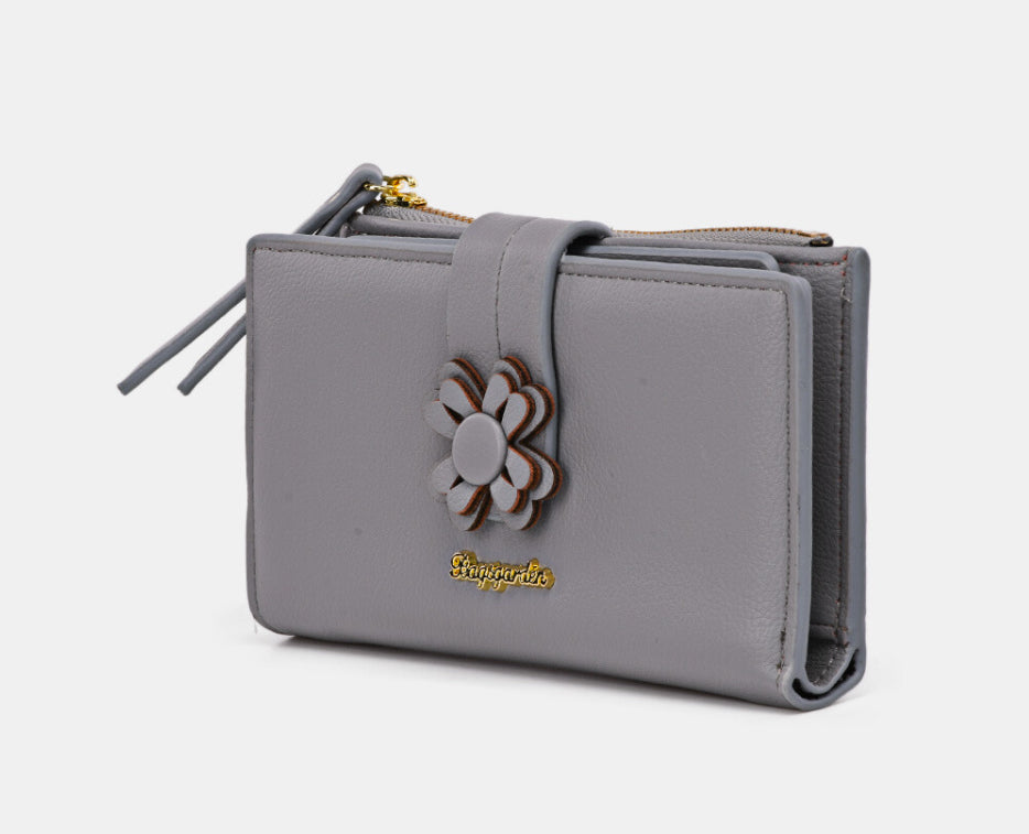 FLOWER WALLET - GREY