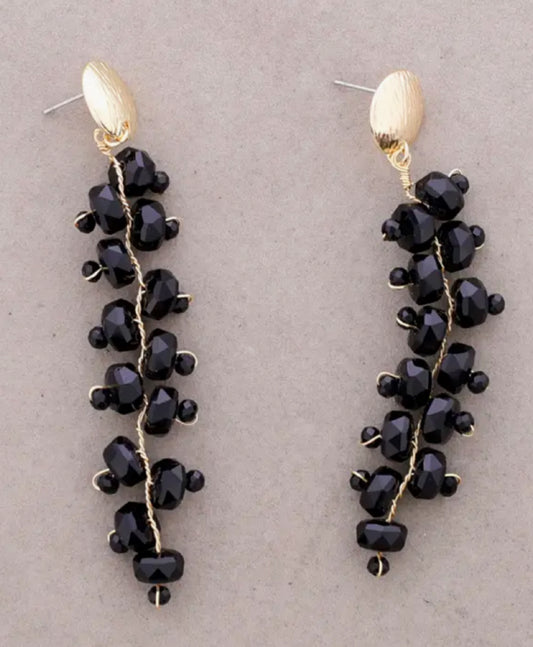 FACETED CRYSTAL EARRINGS